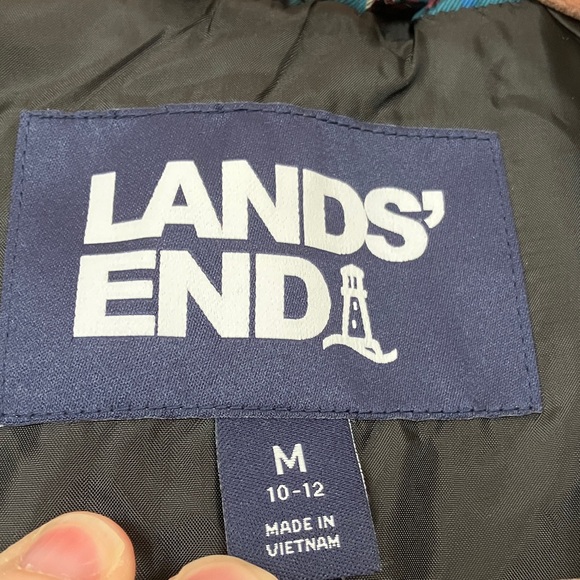 Lands' End Plaid Quilted Vest, M - Picture 4 of 8